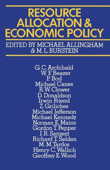 Cover of Resource Allocation and Economic Policy