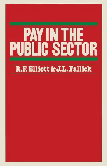 Cover of Pay in the Public Sector