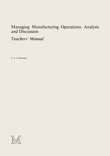 Cover of Managing Manufacturing Operations