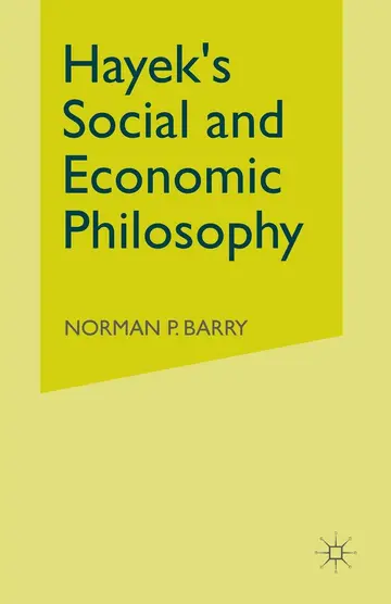 Cover of Hayek’s Social and Economic Philosophy