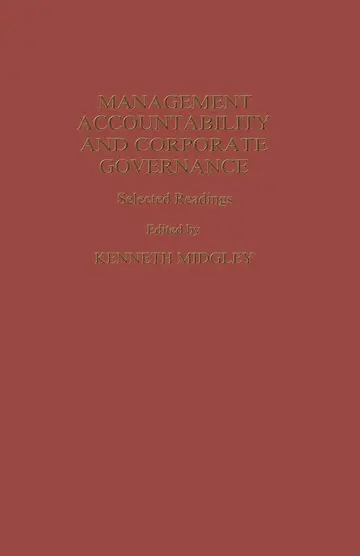 Cover of Management Accountability and Corporate Governance