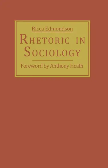 Cover of Rhetoric in Sociology