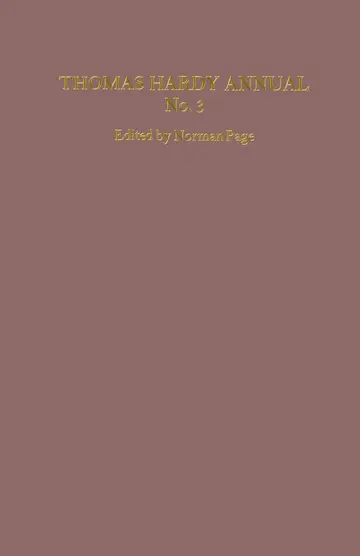 Cover of Thomas Hardy Annual No. 3