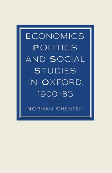 Cover of Economics, Politics and Social Studies in Oxford, 1900–85