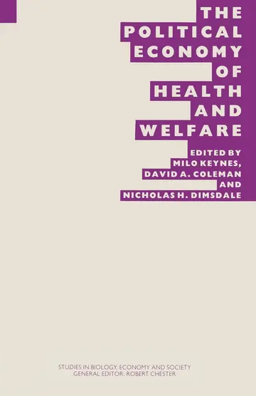 Cover of The Political Economy of Health and Welfare