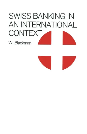Cover of Swiss Banking in an International Context