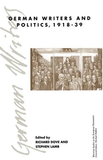 Cover of German Writers and Politics 1918–39