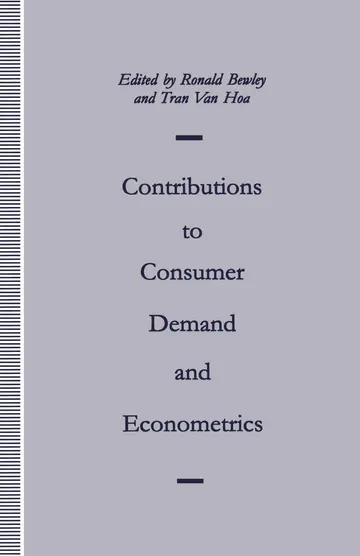 Cover of Contributions to Consumer Demand and Econometrics