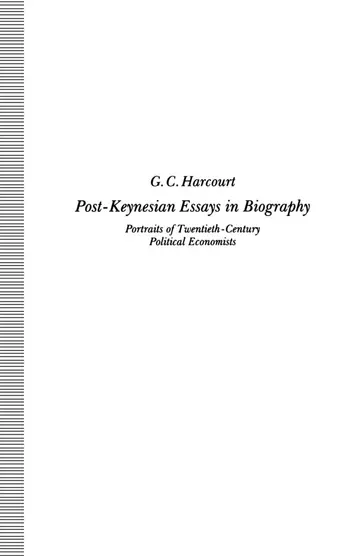 Cover of Post-Keynesian Essays in Biography