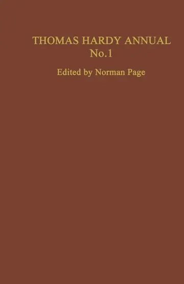Cover of Thomas Hardy Annual No. 1