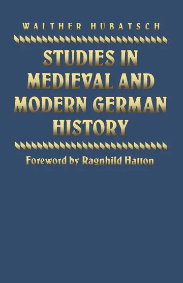 Cover of Studies in Medieval and Modern German History