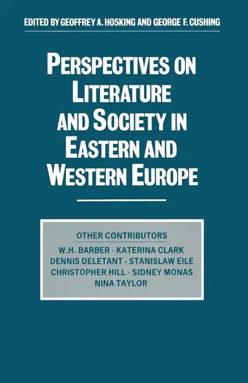 Cover of Perspectives on Literature and Society in Eastern and Western Europe