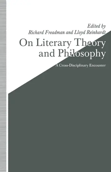 Cover of On Literary Theory and Philosophy