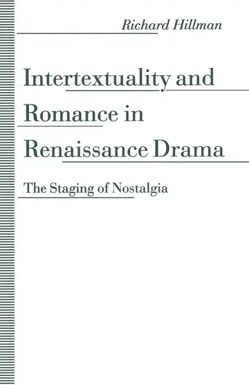 Cover of Intertextuality and Romance in Renaissance Drama
