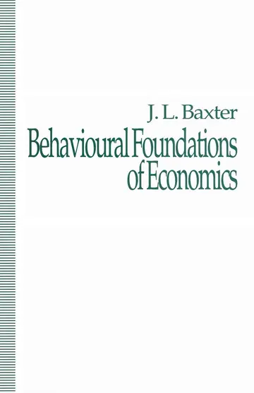Cover of Behavioural Foundations of Economics