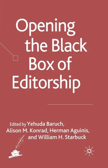 Cover of Opening the Black Box of Editorship