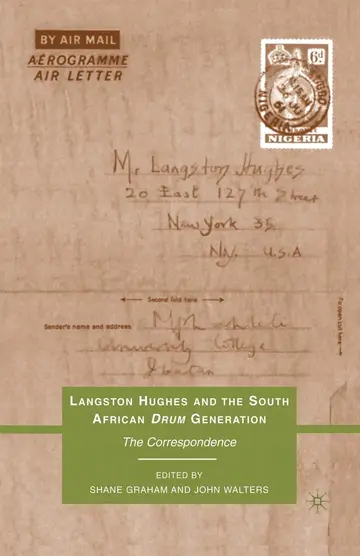 Cover of Langston Hughes and the South African Drum Generation
