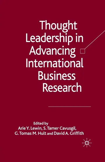 Cover of Thought Leadership in Advancing International Business Research