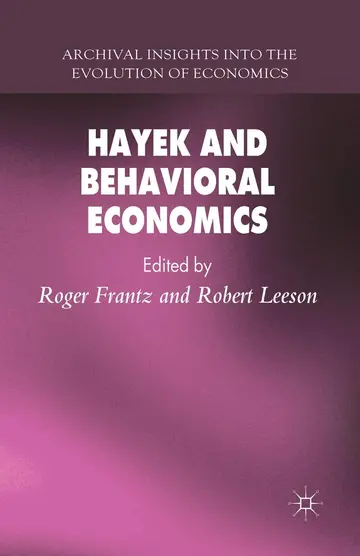 Cover of Hayek and Behavioral Economics