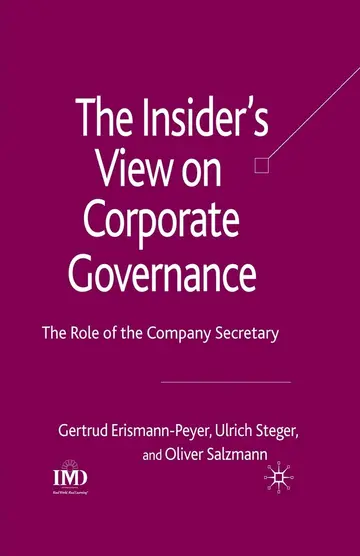 Cover of The Insider's View on Corporate Governance