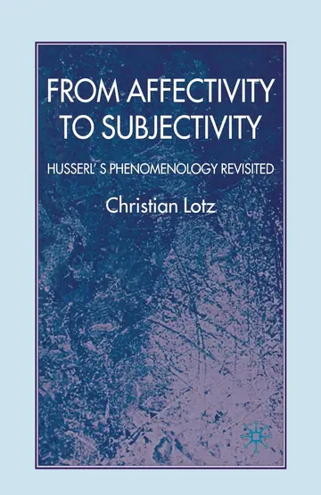 Cover of From Affectivity to Subjectivity