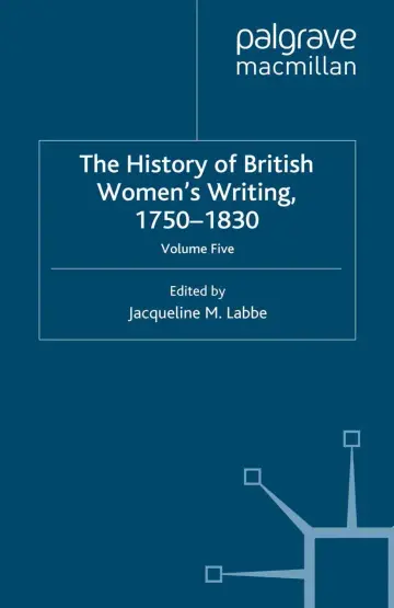Cover of The History of British Women's Writing, 1750-1830