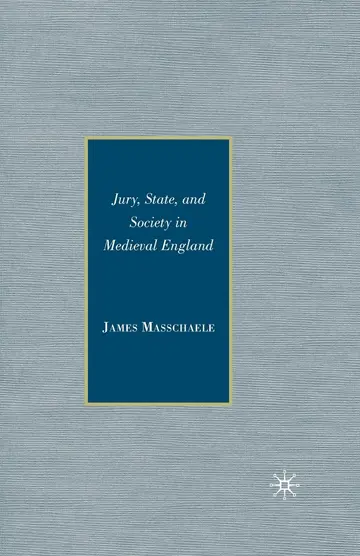 Cover of Jury, State, and Society in Medieval England