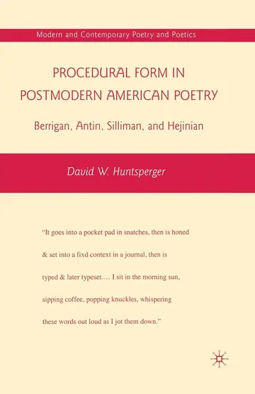 Cover of Procedural Form in Postmodern American Poetry