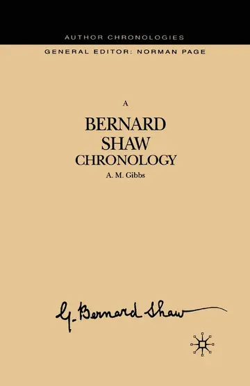 Cover of A Bernard Shaw Chronology
