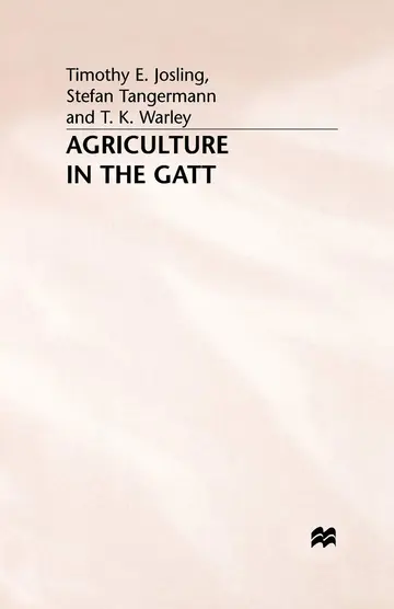 Cover of Agriculture in the GATT