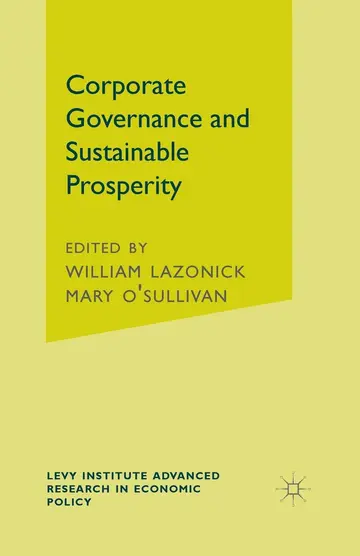 Cover of Corporate Governance and Sustainable Prosperity