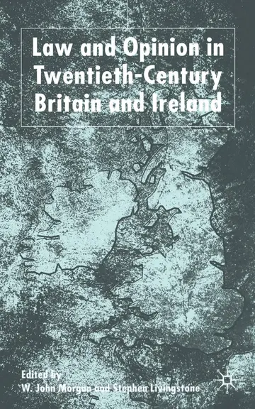 Cover of Law and Opinion in Twentieth-century Britain and Ireland