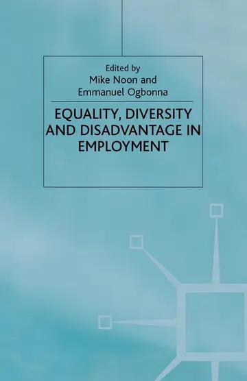 Cover of Equality. Diversity and Disadvantage in Employment