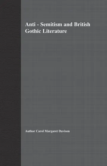 Cover of Anti-semitism and British Gothic Literature