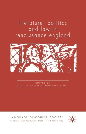 Cover of Literature, Politics and Law in Renaissance England