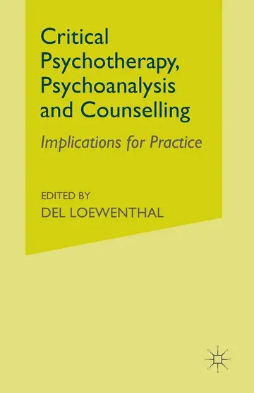 Cover of Critical Psychotherapy, Psychoanalysis and Counselling