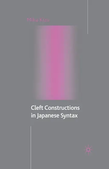 Cover of Cleft Constructions in Japanese Syntax