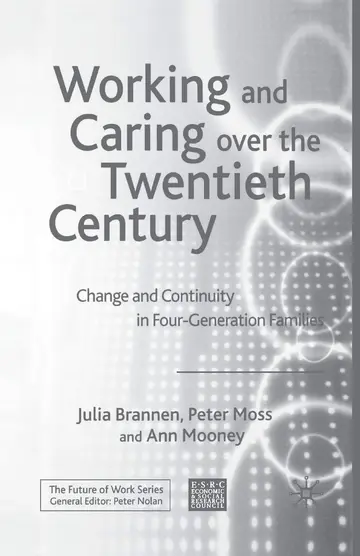 Cover of Working and Caring over the Twentieth Century
