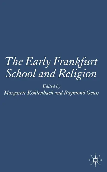Cover of The Early Frankfurt School and Religion