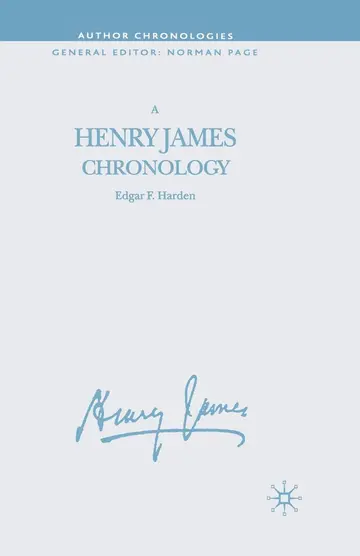 Cover of A Henry James Chronology