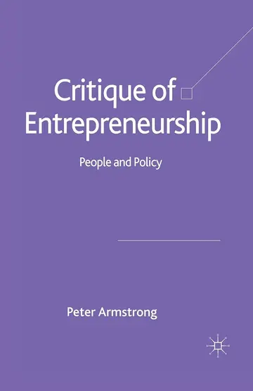Cover of Critique of Entrepreneurship