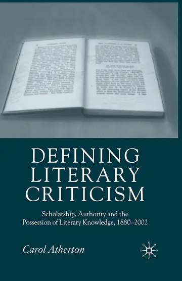 Cover of Defining Literary Criticism