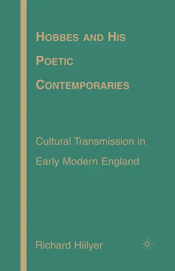 Cover of Hobbes and His Poetic Contemporaries
