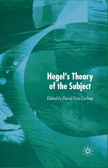 Cover of Hegel’s Theory of the Subject