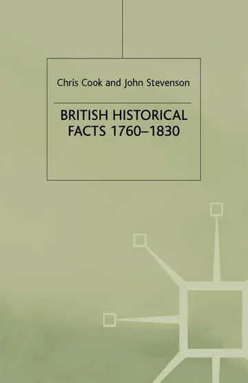 Cover of British Historical Facts, 1760-1830