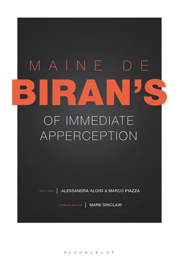 Cover of Maine de Biran's 'Of Immediate Apperception'