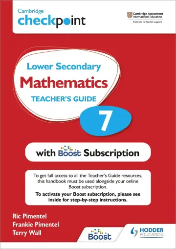 Cover of Cambridge Checkpoint Lower Secondary Mathematics Teacher's Guide 7 with Boost Subscription