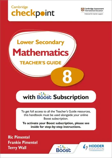 Cover of Cambridge Checkpoint Lower Secondary Mathematics Teacher's Guide 8 with Boost Subscription