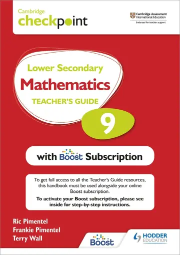 Cover of Cambridge Checkpoint Lower Secondary Mathematics Teacher's Guide 9 with Boost Subscription
