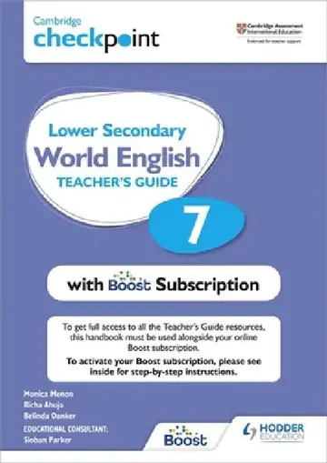 Cover of Cambridge Checkpoint Lower Secondary World English Teacher's Guide 7 with Boost Subscription Booklet